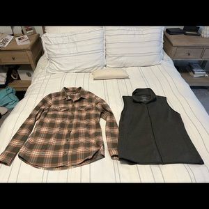 L.L. Bean Women’s Flannel + Matching Vest Combo